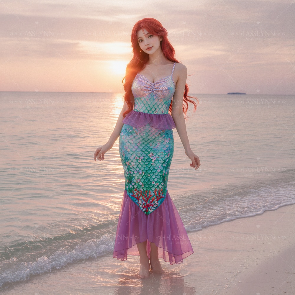 Photography Outfit - Little Mermaid Ariel Cosplay Long Dress