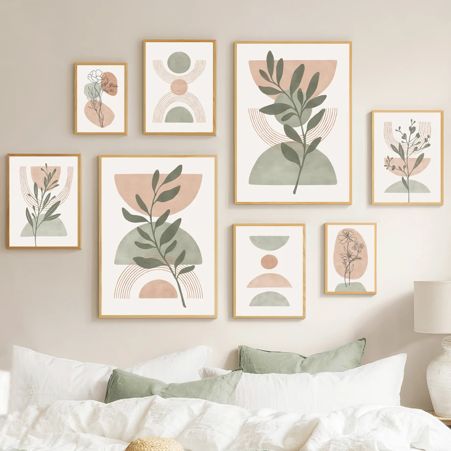 Photography Pose - 1pcs(No frame)Bohemian Green Leaf Sun Rainbow