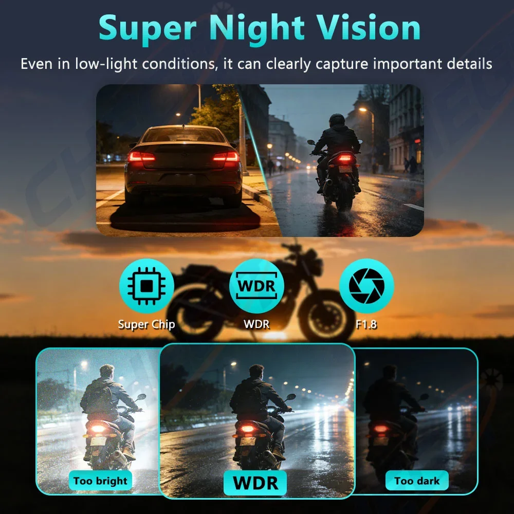 Motorcycle DVR 2K HD WiFi With - огляд і ціна Photographic Memory