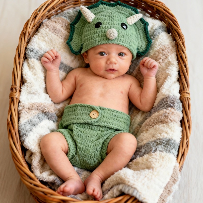 2pcs Crochet Dinosaur Newborn  - огляд і ціна Photography Outfit