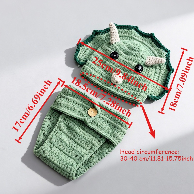 2pcs Crochet Dinosaur Newborn  - огляд і ціна Photography Outfit