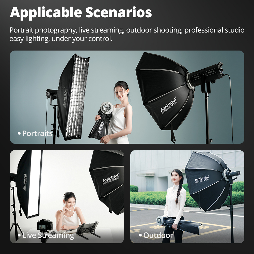 AMBITFUL Q3/Q7/Q9 Series Quick - огляд і ціна Beauty Dish Softbox
