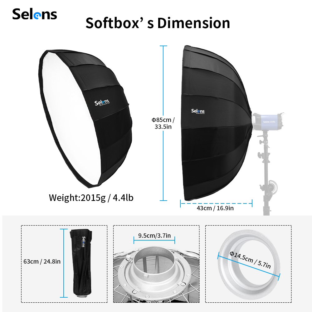 Selens 85cm Umbrella Radar Sof - огляд і ціна Beauty Dish Softbox