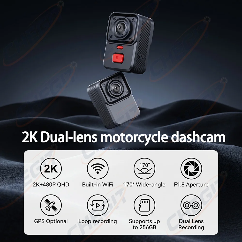 2 Camera Motorcycle DVR 2K HD  - огляд і ціна Photographic Memory
