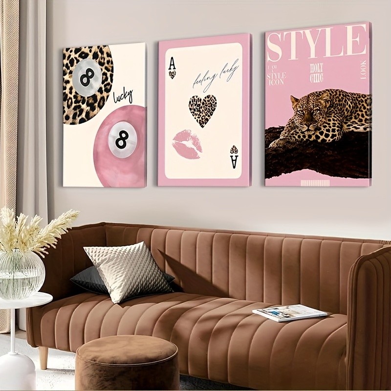 3pcs Leopard Cheetah Canvas Wa - огляд і ціна Photography Pose