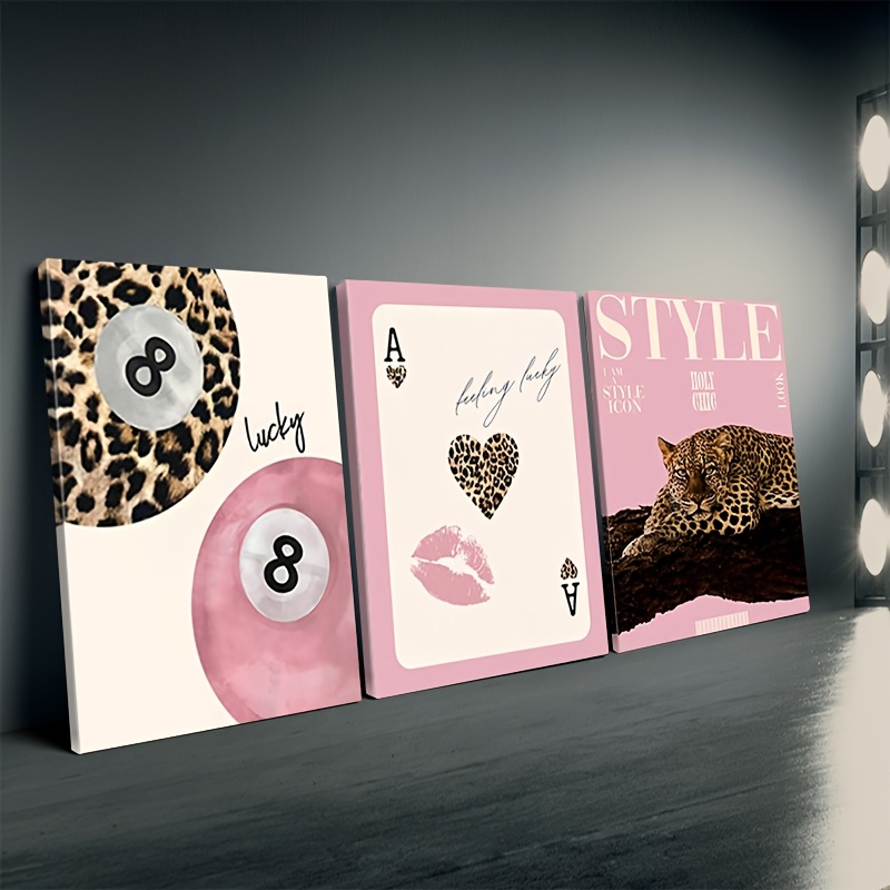 3pcs Leopard Cheetah Canvas Wa - огляд і ціна Photography Pose