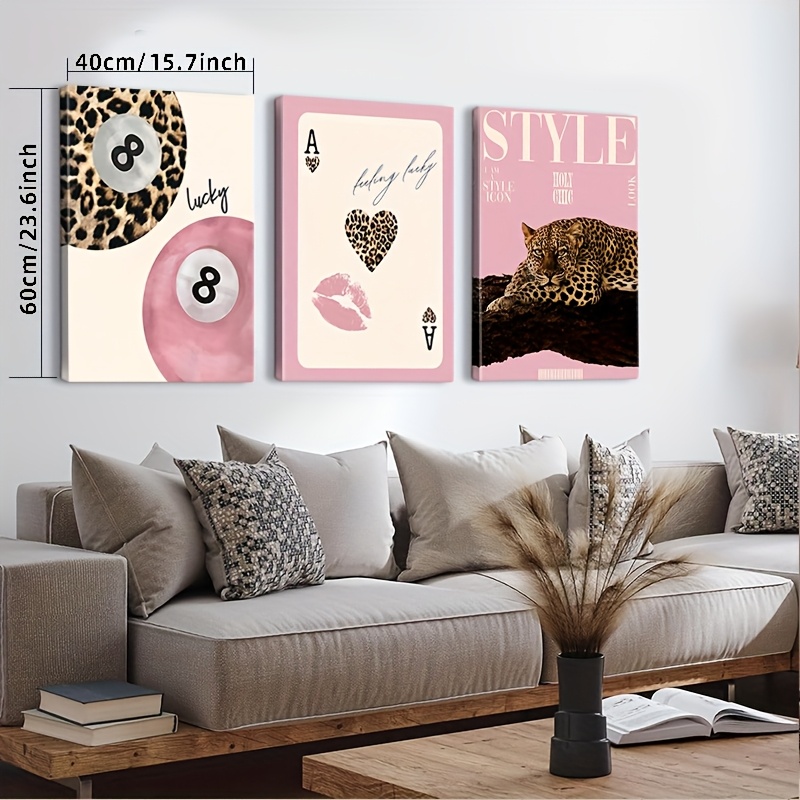 3pcs Leopard Cheetah Canvas Wa - огляд і ціна Photography Pose